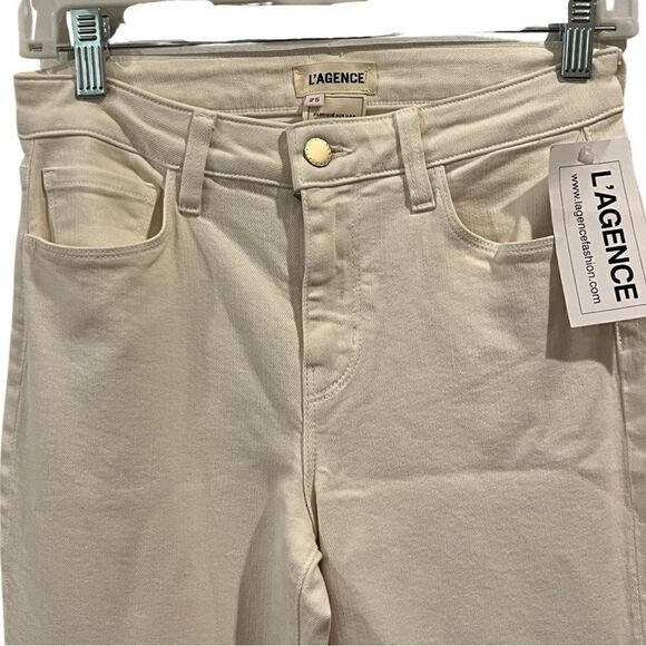 Lagence Cream High rise Lorde Flare Size 25 NWT - Picture 8 of 16